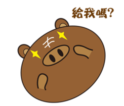 Steamed bread of cute pigs. sticker #10138809