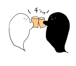 A black shadow and white ghost. sticker #10140864