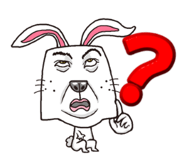 Strange facial rabbit sticker #10143212