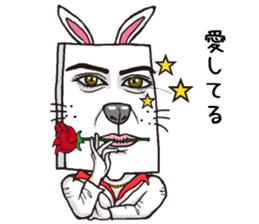 Strange facial rabbit sticker #10143230