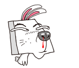 Strange facial rabbit sticker #10143231