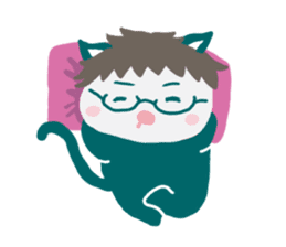 The cat wearing glasses. sticker #10145734