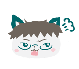 The cat wearing glasses. sticker #10145736
