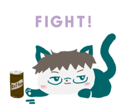 The cat wearing glasses. sticker #10145741