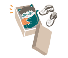 The cat wearing glasses. sticker #10145743