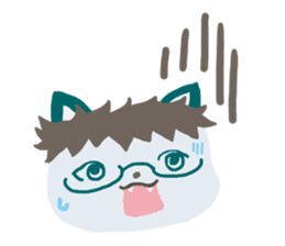 The cat wearing glasses. sticker #10145751