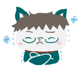 The cat wearing glasses. sticker #10145758