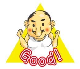 a chubby, bald old man sticker #10147411