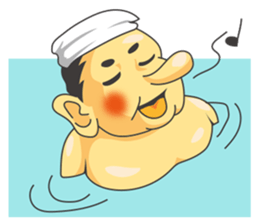 a chubby, bald old man sticker #10147414