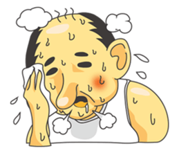 a chubby, bald old man sticker #10147416