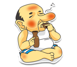 a chubby, bald old man sticker #10147419