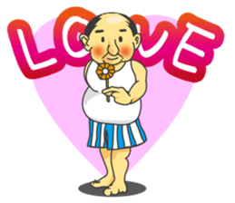 a chubby, bald old man sticker #10147420