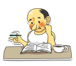 a chubby, bald old man sticker #10147421