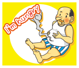a chubby, bald old man sticker #10147425