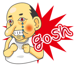 a chubby, bald old man sticker #10147427