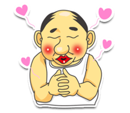 a chubby, bald old man sticker #10147429