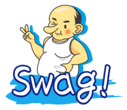 a chubby, bald old man sticker #10147441