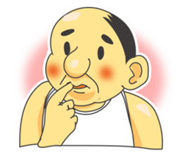a chubby, bald old man sticker #10147447