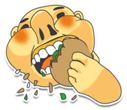 a chubby, bald old man sticker #10147457