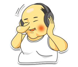 a chubby, bald old man sticker #10147459