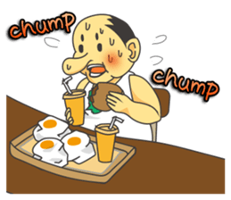 a chubby, bald old man sticker #10147463