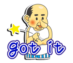 a chubby, bald old man sticker #10147465