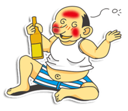 a chubby, bald old man sticker #10147469