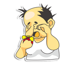 a chubby, bald old man sticker #10147471