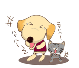 Labrador Retriever No.3 with Cat sticker #10147612
