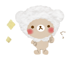 Fluffy cute bear sticker #10150173