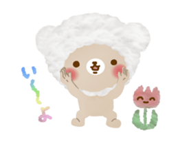 Fluffy cute bear sticker #10150174