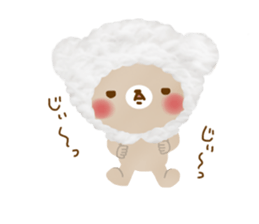 Fluffy cute bear sticker #10150192