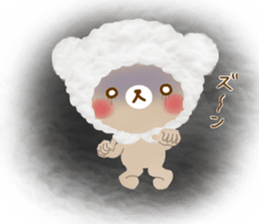 Fluffy cute bear sticker #10150199