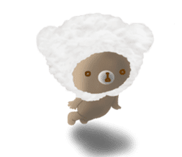 Fluffy cute bear sticker #10150200