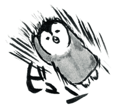 Tired penguin sticker #10151412