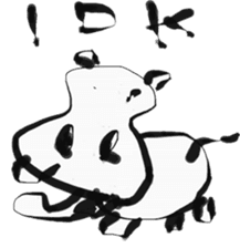 Animals drawn by Japanese FUDE pencil sticker #10152010