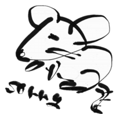 Animals drawn by Japanese FUDE pencil sticker #10152013