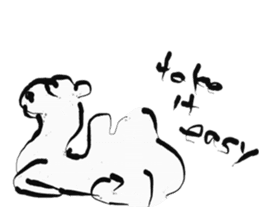 Animals drawn by Japanese FUDE pencil sticker #10152033