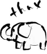 Animals drawn by Japanese FUDE pencil sticker #10152034