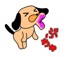 Puppy of the black ear 3 sticker #10152115