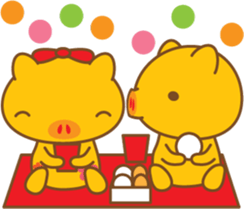 gold pig02 sticker #10152128