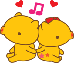 gold pig02 sticker #10152131