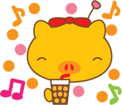 gold pig02 sticker #10152141