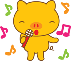 gold pig02 sticker #10152154