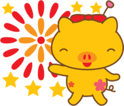 gold pig02 sticker #10152156