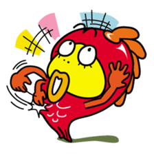 Kinpei whimsical red snapper 2 sticker #10153371