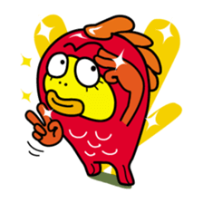 Kinpei whimsical red snapper 2 sticker #10153379