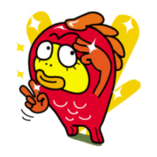 Kinpei whimsical red snapper 2 sticker #10153379