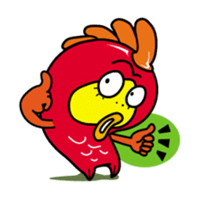Kinpei whimsical red snapper 2 sticker #10153380