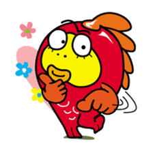 Kinpei whimsical red snapper 2 sticker #10153382